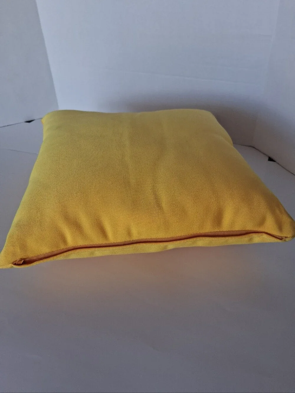 Bright Yellow Square Throw Pillow.Outdoor.